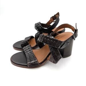 Lucky Brand Dabene Woven Strappy Slingback Sandals Womens Brown Sz US7.5M EU38.5